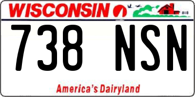 WI license plate 738NSN