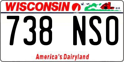 WI license plate 738NSO