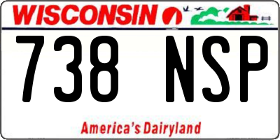 WI license plate 738NSP