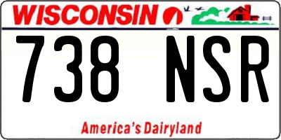 WI license plate 738NSR