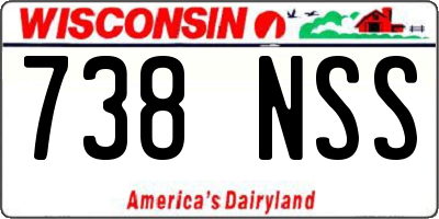 WI license plate 738NSS