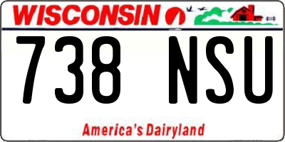 WI license plate 738NSU