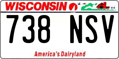 WI license plate 738NSV