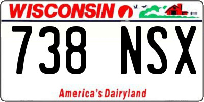 WI license plate 738NSX