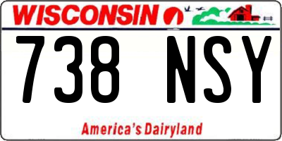 WI license plate 738NSY