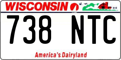 WI license plate 738NTC