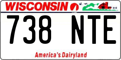 WI license plate 738NTE