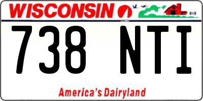 WI license plate 738NTI