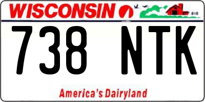 WI license plate 738NTK