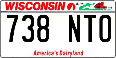 WI license plate 738NTO