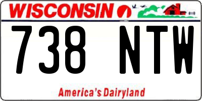 WI license plate 738NTW