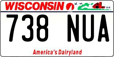 WI license plate 738NUA