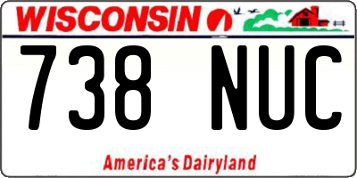 WI license plate 738NUC