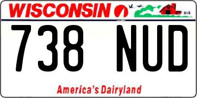 WI license plate 738NUD