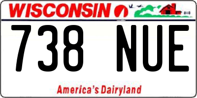 WI license plate 738NUE
