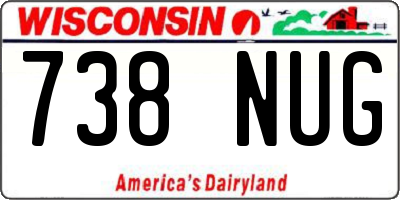 WI license plate 738NUG