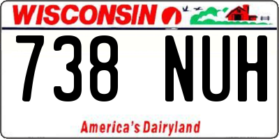 WI license plate 738NUH