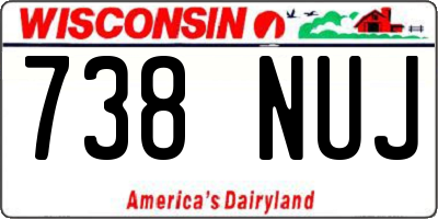 WI license plate 738NUJ