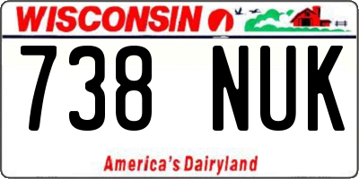 WI license plate 738NUK