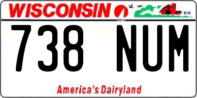 WI license plate 738NUM