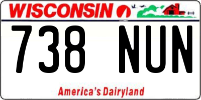 WI license plate 738NUN