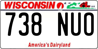 WI license plate 738NUO