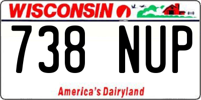 WI license plate 738NUP