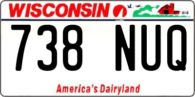 WI license plate 738NUQ