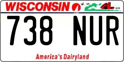 WI license plate 738NUR