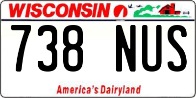 WI license plate 738NUS