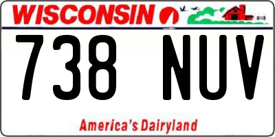 WI license plate 738NUV