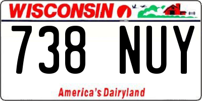 WI license plate 738NUY