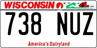 WI license plate 738NUZ