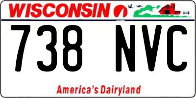 WI license plate 738NVC