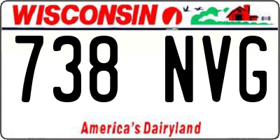 WI license plate 738NVG