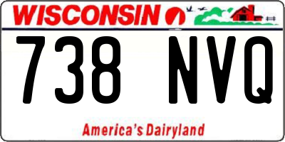WI license plate 738NVQ