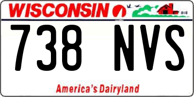 WI license plate 738NVS