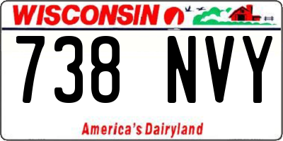 WI license plate 738NVY