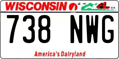 WI license plate 738NWG