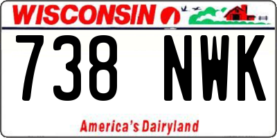 WI license plate 738NWK