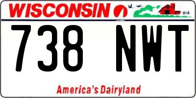 WI license plate 738NWT