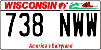 WI license plate 738NWW