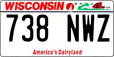 WI license plate 738NWZ