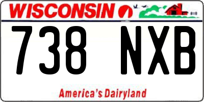 WI license plate 738NXB