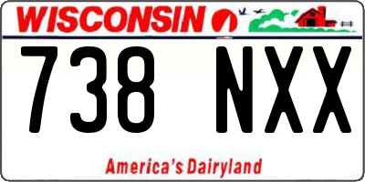 WI license plate 738NXX