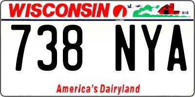 WI license plate 738NYA