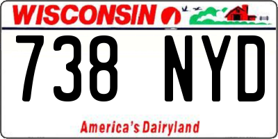 WI license plate 738NYD