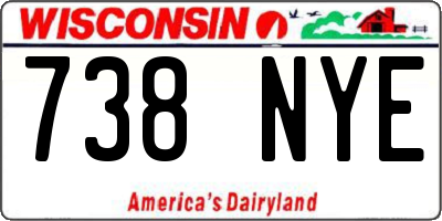 WI license plate 738NYE