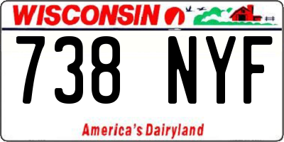 WI license plate 738NYF