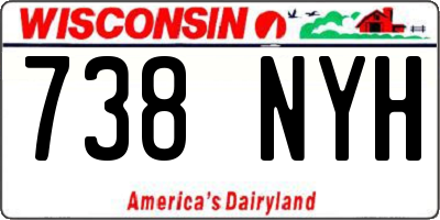 WI license plate 738NYH